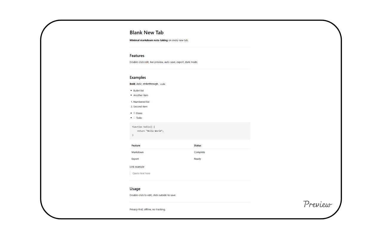 Preview mode - light theme